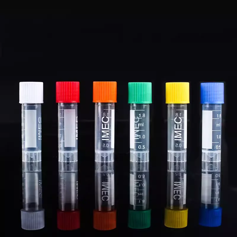 100 pz/lotto 1.8ml cryotube 2ml tubo di conservazione del tubo di crioconservazione con bottiglia di riempimento di bottiglie di plastica graduata