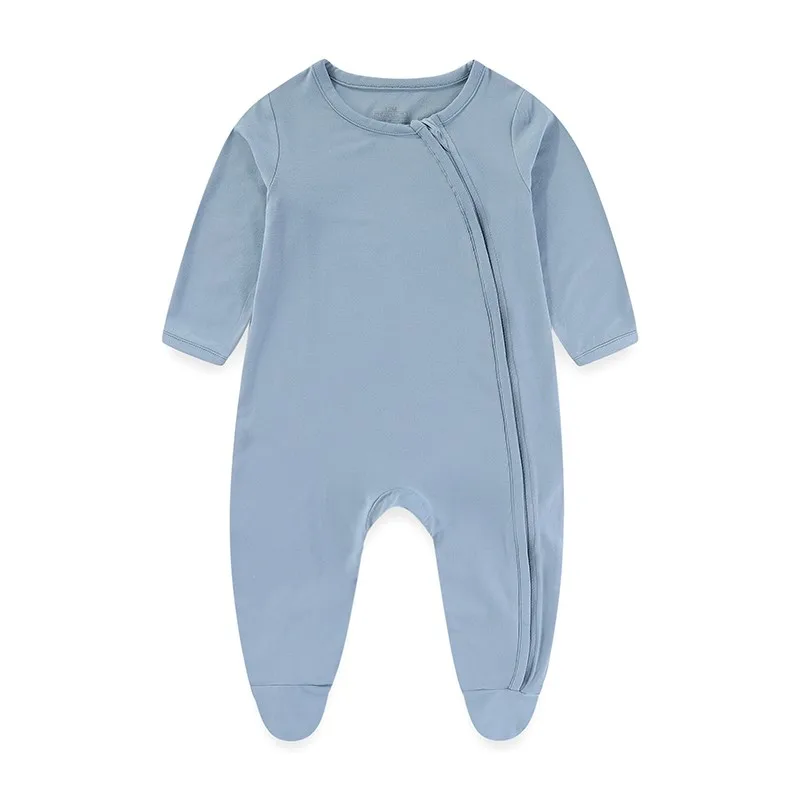 1 Piece Unisex Cotton Baby Girl Clothes Newborn 2-Way Zipper Solid Color Jumpsuits 0-12M Baby Boy Clothes Long Sleeve Autumn