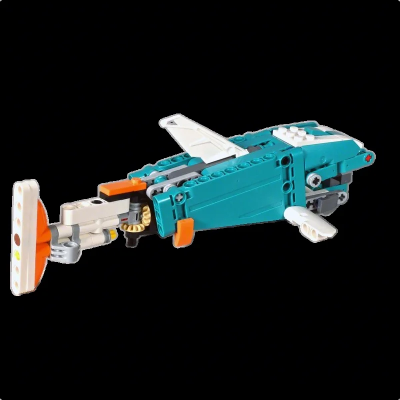 124 peças MOC Shark Technical Race Plane, Blocos de Montar de Modelo Alternativo, Brinquedos, Presentes de Natal, Ideia de Arquitetura, Tijolo Educacional