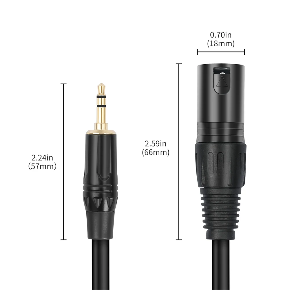 XLR إلى 1/8 بوصة كابل ذكر إلى ذكر XLR إلى 3.5 مللي متر كابل مقبس صغير 1/8 بوصة إلى XLR ذكر محول كابل الميكروفون لخلاط مكبر الصوت