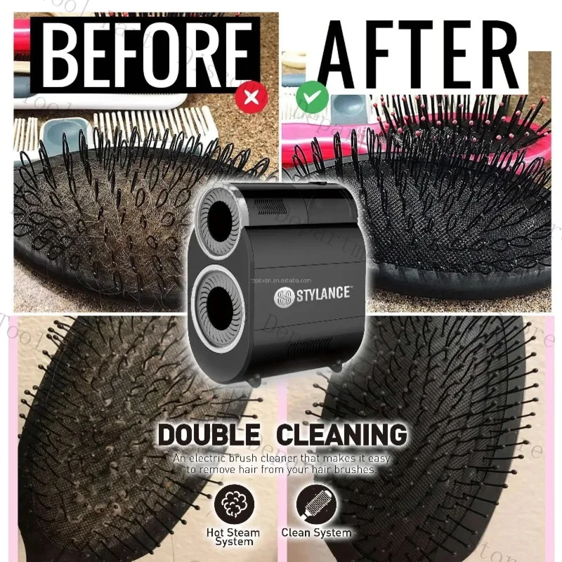 Salon Professional Brush Cleaner - Steam Belt Sterilizer Round Brushes (Portable Design)