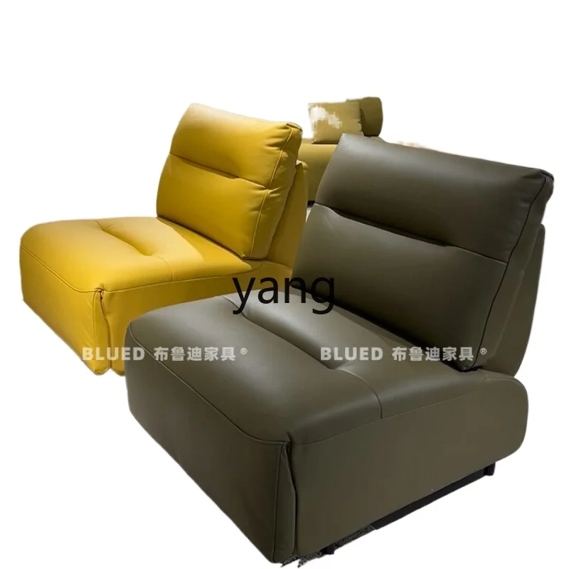 

yjq Genuine Leather Electric Single Sofa Adjustable Function Chair Electric Small Apartment Armless Living Room