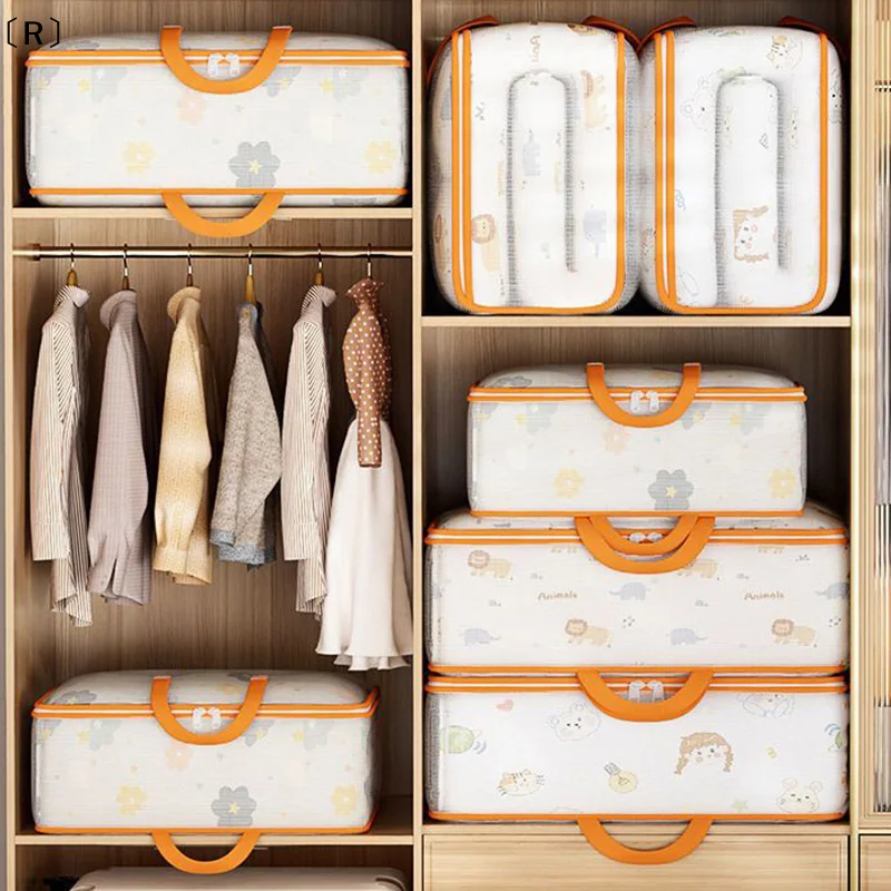 

〔R〕Large Capacity Home Clothes Organizers Storage Bag Bedroom Clothes Quilt Container Portable Back To School Package Bag