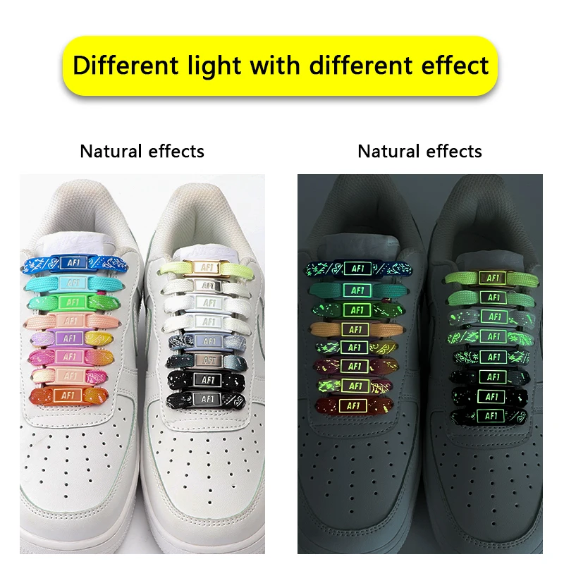 4 pz luminoso AF1 combinazione fluorescente lacci decorazione scarpa Sneaker lacci delle scarpe piatte incandescente shoestrs Air Force accessori