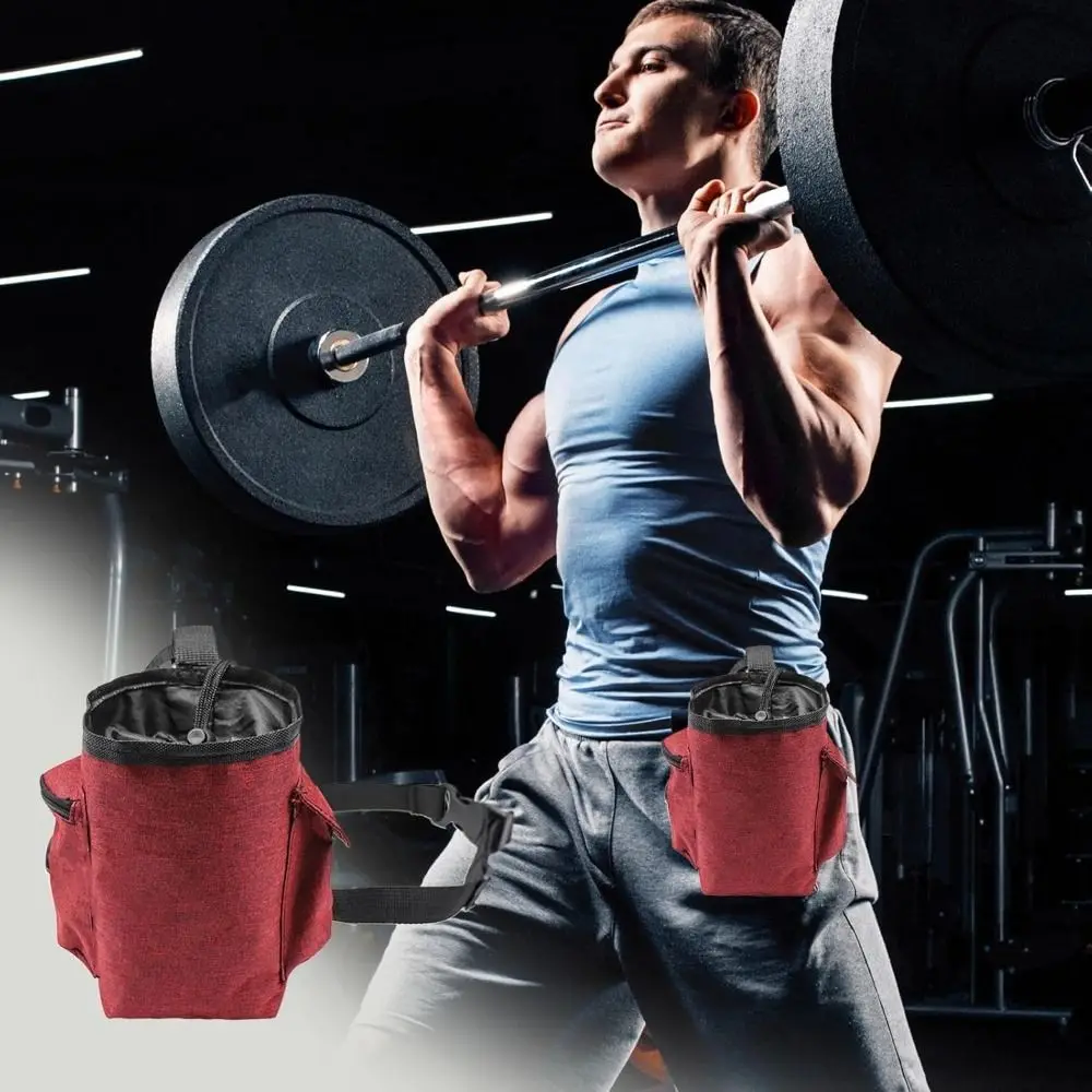 

Oxford Cloth Chalk Bag Bucket Waist Belt and Zippered with Adjustable Rock Climbing Chalk Pouch Durable