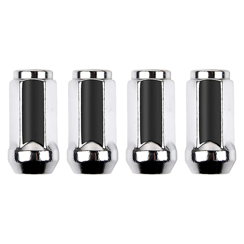 4 Pieces M14X1.5 Lug Nuts Replacement For Silverado, Ford, Chrome Closed End Bulge Acorn