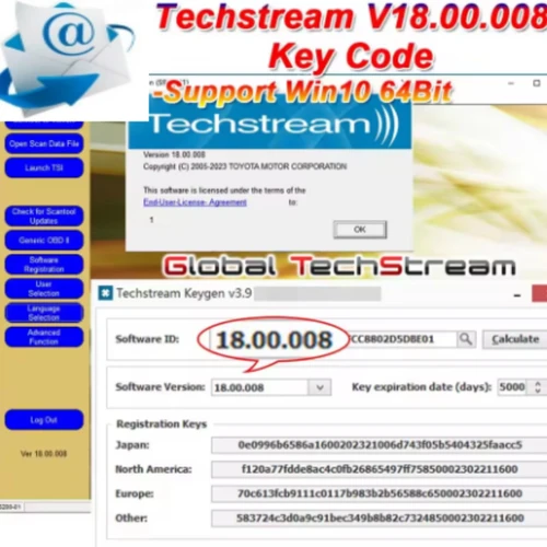 Enlace de software TIS Techstream 18.00.008 y código activo, versión más nueva, funciona con MINIVCI MINI VCI V160 Pro J2534 para TOYOTA