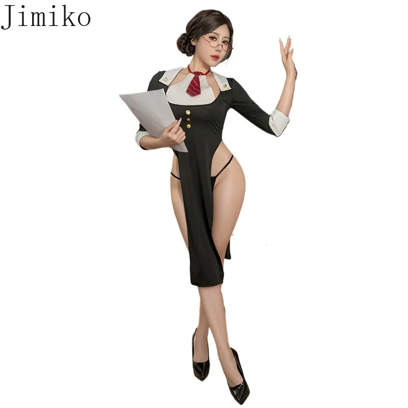 

Jimiko Women Japanese Anime Teacher Uniform Private Tutor Dress Outfits Clothes Cosplay Costumes 18+ Secretary Uniform Dress 19