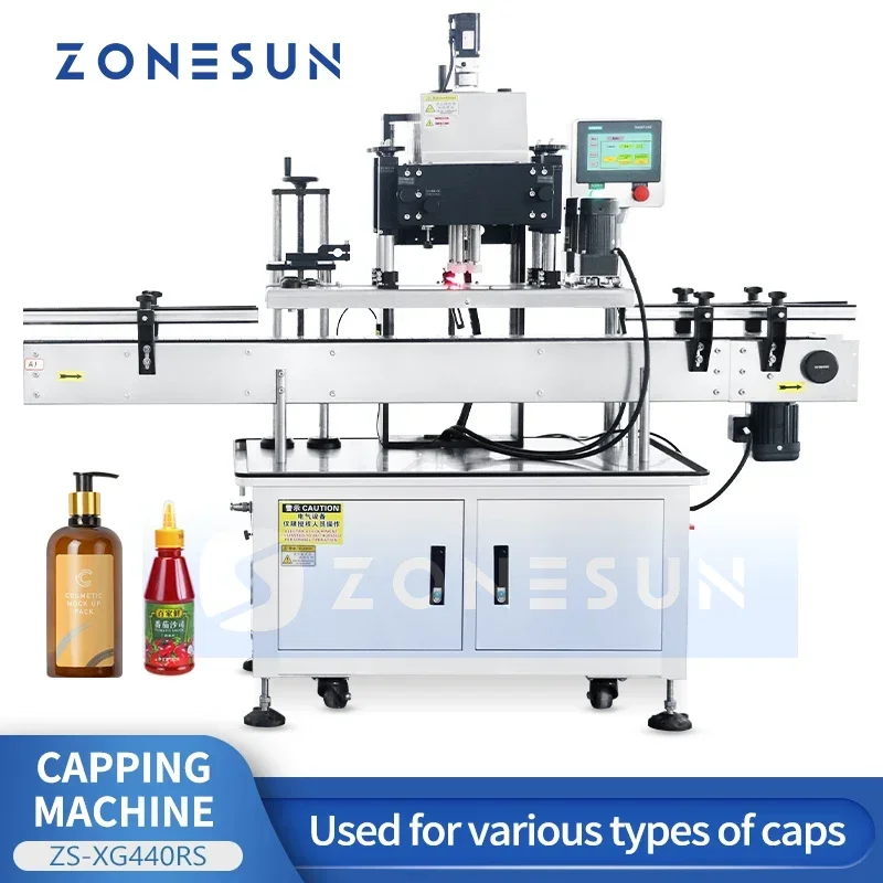 Zonesun Automatische Verschließmaschine, Servoantrieb, Flaschenverschließer, Schraubverschluss, Ausrüstung ZS-XG440RS