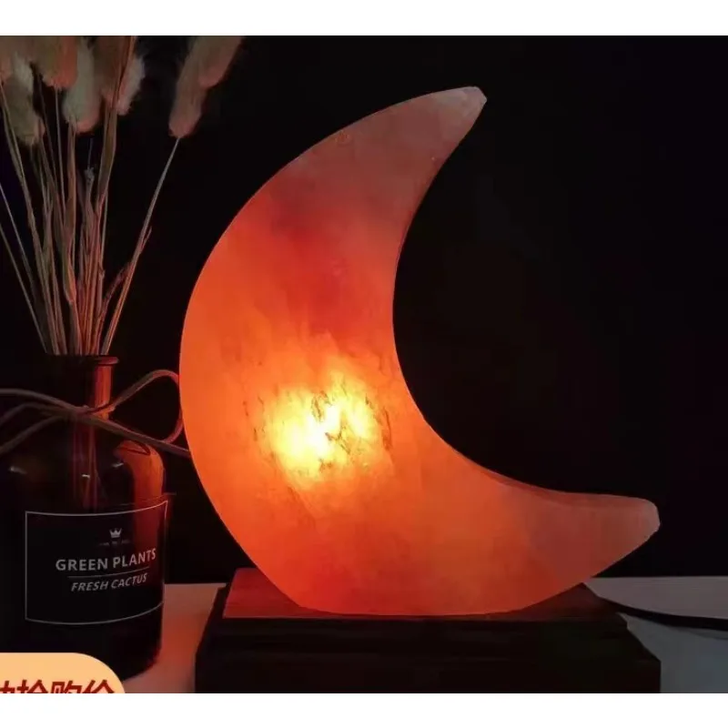 

Moon Salt Lamp Himalayan Salt Lamp Crystal Ore Ornament Bedside Lamp