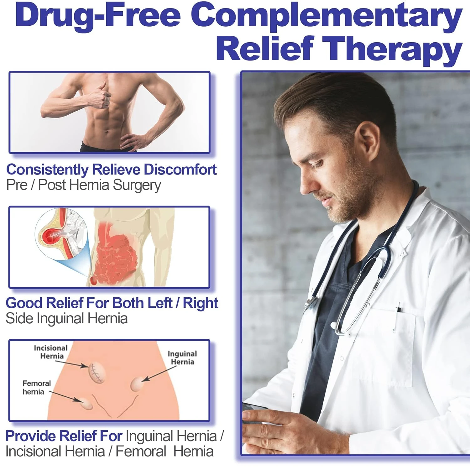 快適で安定した調節可能な男性用鼠径ヘルニアサポートベルト、鼠径部の効率的な予防のための強化されたデザイン