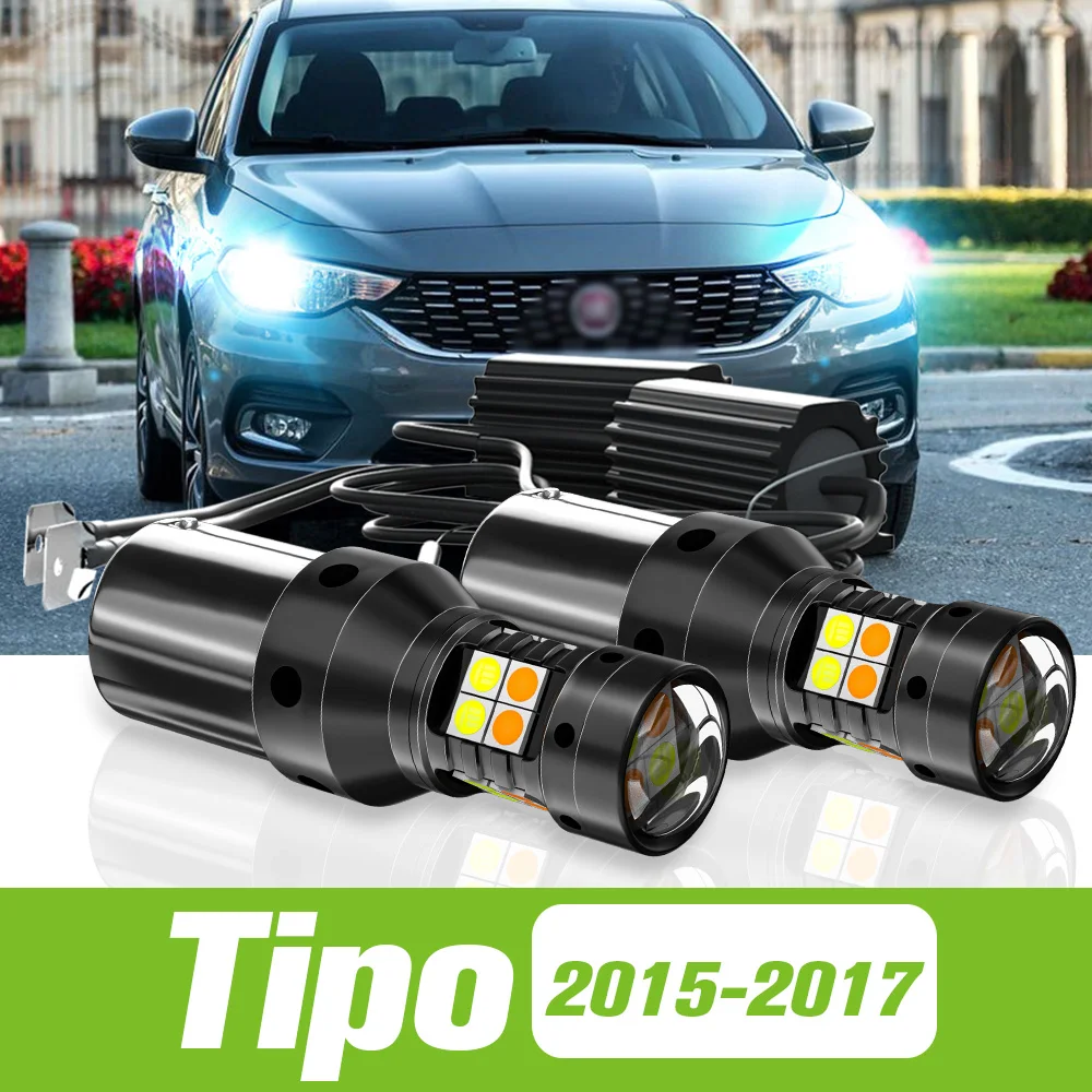 

2pcs For Fiat Tipo 2015 2016 2017 Dual Mode LED Turn Signal+Daytime Running Light DRL Accessories