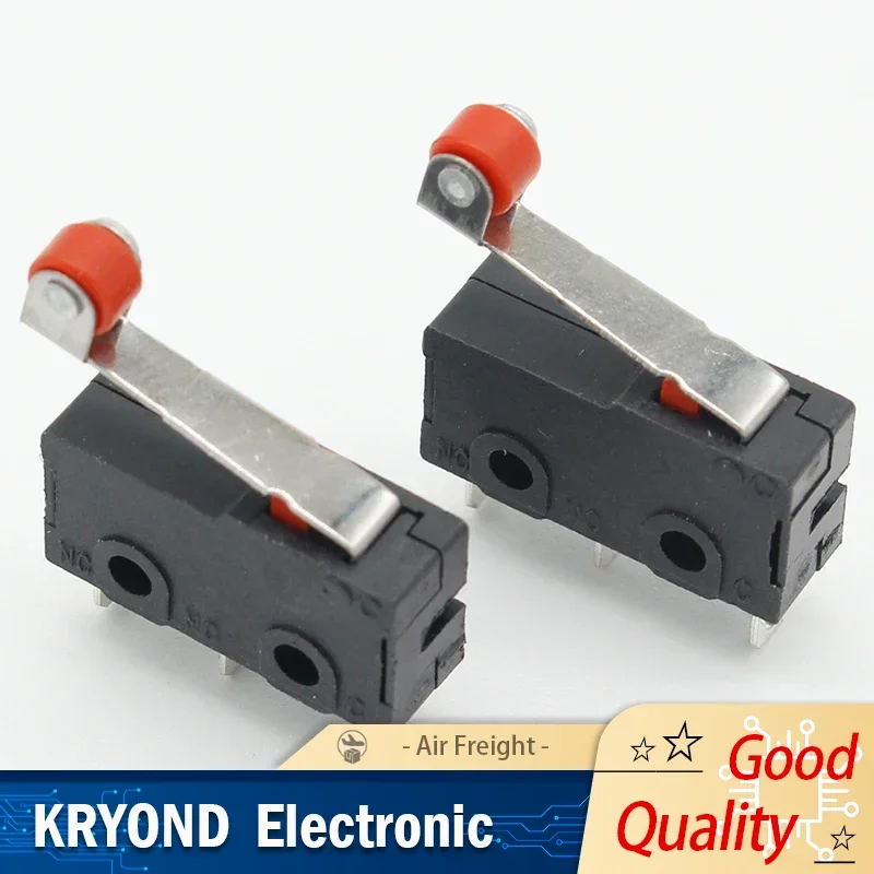 10PCS Mini Micro Limit Switch Roller Lever Arm SPDT Snap Action