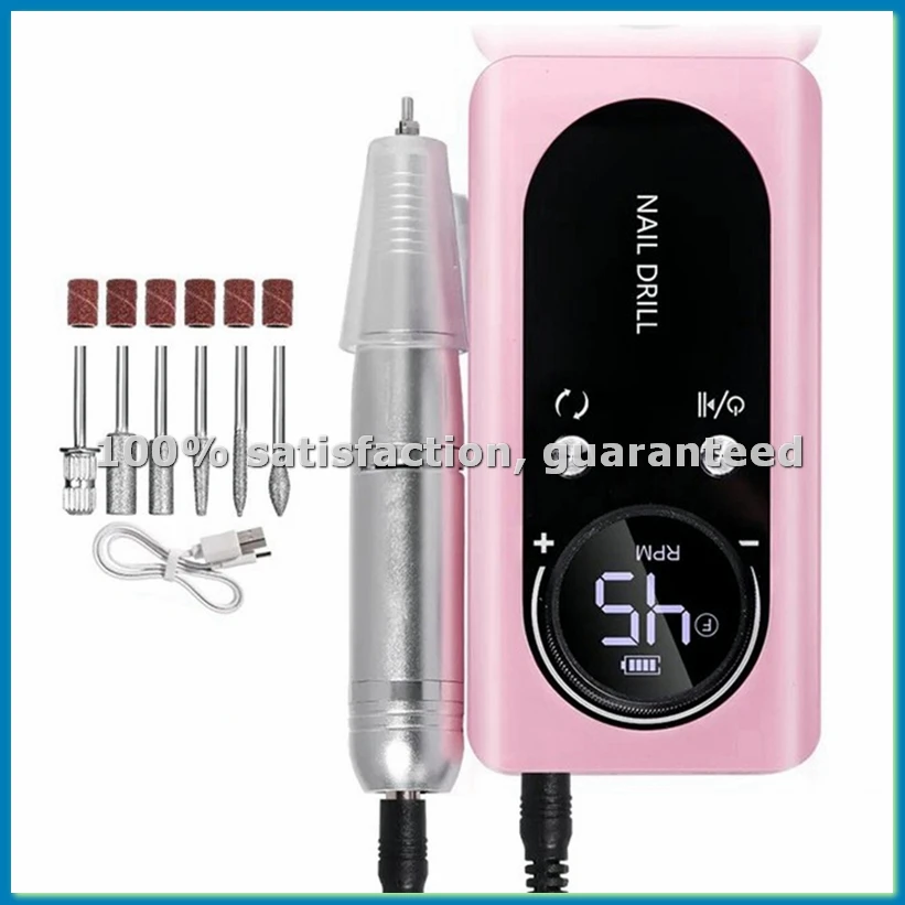 

Электрическая портативная машинка для маникюра 45000 об/мин, перезаряжаемая, с низким уровнем шума, для салонов красоты, розовая - ABLL