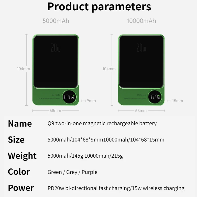 2024 New Transparent Macsafe PowerBank Charger for IPhone 15 14 13 12 11 Pro Power Bank External Auxiliary 15W Magnetic Wireless