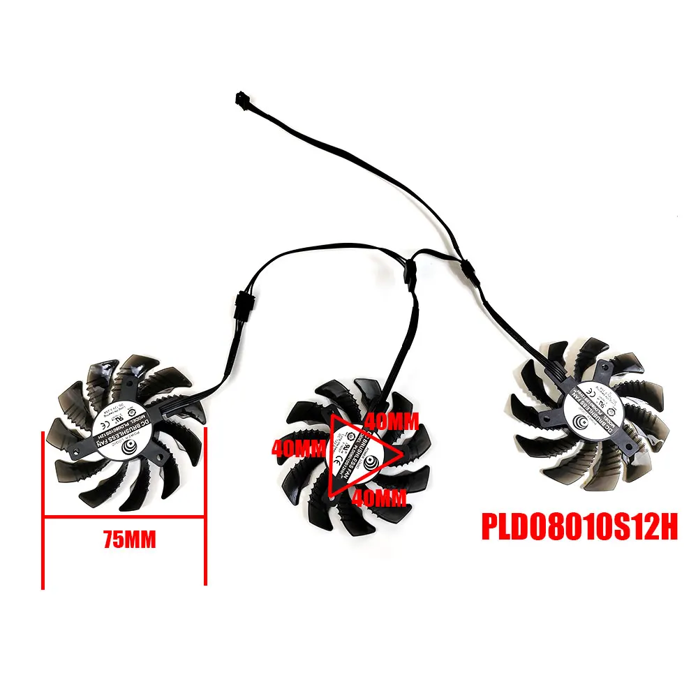 Wentylator chłodzący 75MM PLD08010S12H do karty graficznej Gigabyte Radeon RX 6600 6700 XT RTX 3070 Ti EAGLE Chłodzenie karty graficznej