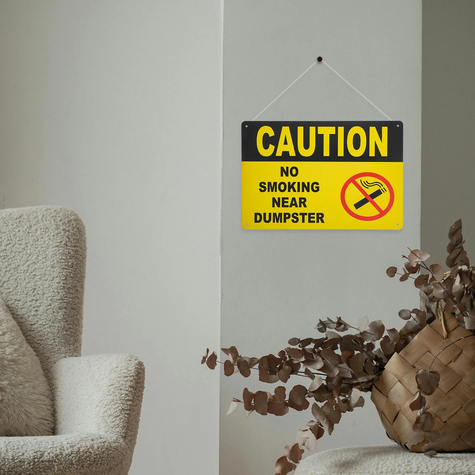 No Smoking Warning Sign Sturdy Material Simple Design Effective No Smoking Wall Sign for Public Safety Traffic Safety Board