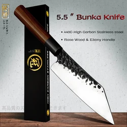Grandsharp 5.5 Inch Kiritsuke Knife Handmade Forged High Carbon Kiritsuke Kitchen Chef Knife Meat Fruit Fish Vegetables Cutter