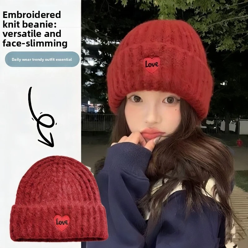 gorro-de-malha-feminino-resistente-ao-frio-com-protecao-auditiva-vermelho-de-ano-novo-pelucia-versatil-para-circunferencias-de-cabeca-grandes-quente-e-com-protecao-para-as-orelhas
