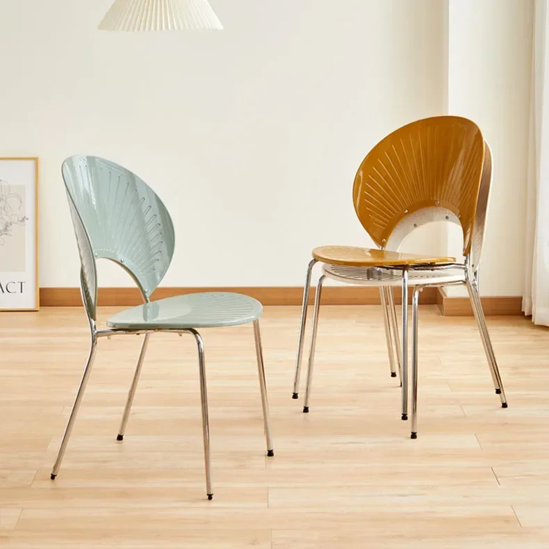 Shell chair retro, backrest chair Nordic style, transparent acrylic ins creative sun leisure chair