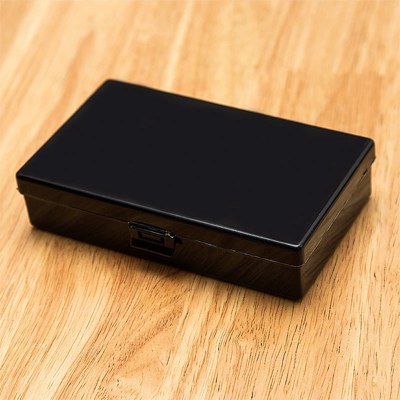 Black/Clear Plastic Storage Box With Snap Desktop Paper Clip Stationery Organizer Multifunctiona Rectangle Classification Box