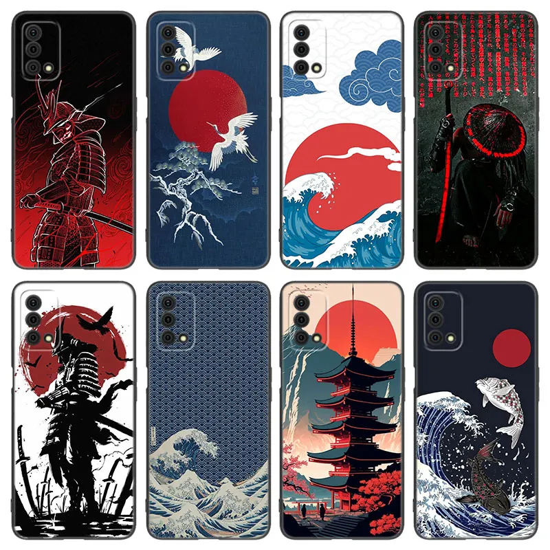 Red Sun Japanese Anime Phone Case For OPPO Reno 10 11 Pro A55 A57 A58 A72 A74 4G A54 A78 A98 5G A53 A93 2020 A15 A16 A17 A38 A76