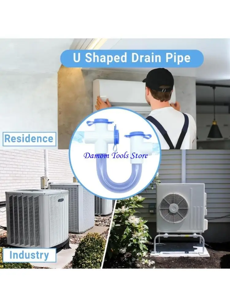 57BE 3/4Inch Standard Condensate Trap Drain Pipe Clear PVC U Trap Pipe Fitting Connector for HVAC Condensate Drain Systems
