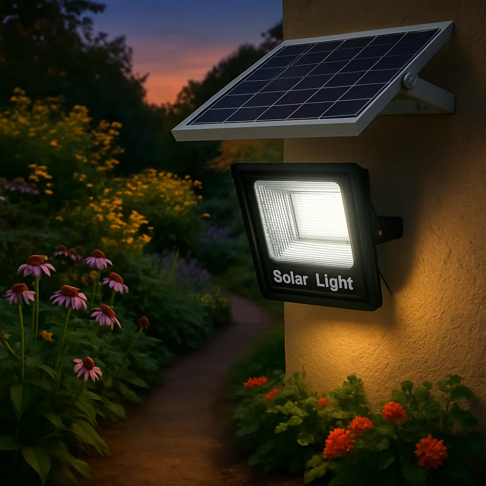 100W LED Solar Light Waterproof with Remote Control Solar Reflector Spotlight High Brightness Intelligent Light Garden Street