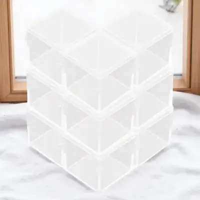 

9pcs Transparent Square Packaging Box Clear Acrylic Gift Container Small Candy Storage Case Reusable Multi-Functional Chocolate