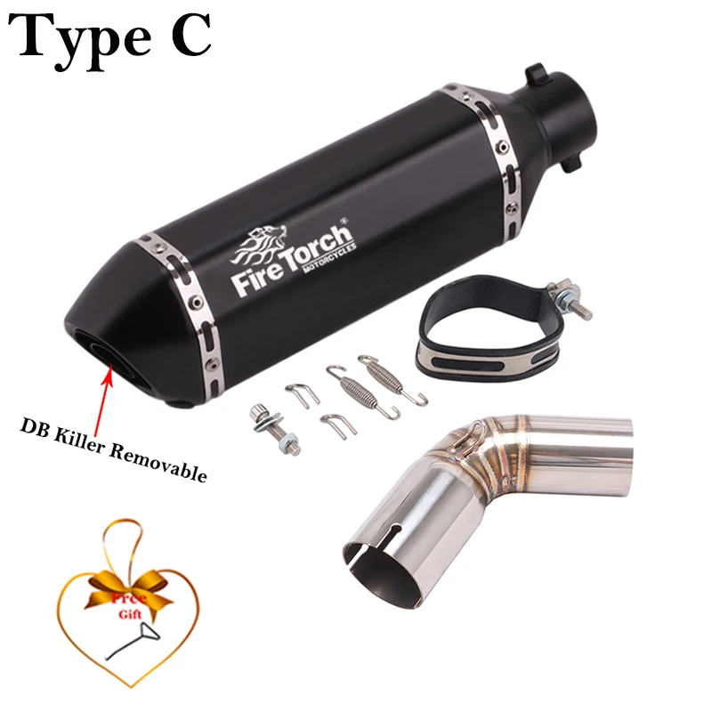 Motorcycle Exhaust Escape System Modified Mid Link Pipe Connection 51mm Muffler Slip On For SUZUKI V-STROM 1050 DL1050 2020 2021