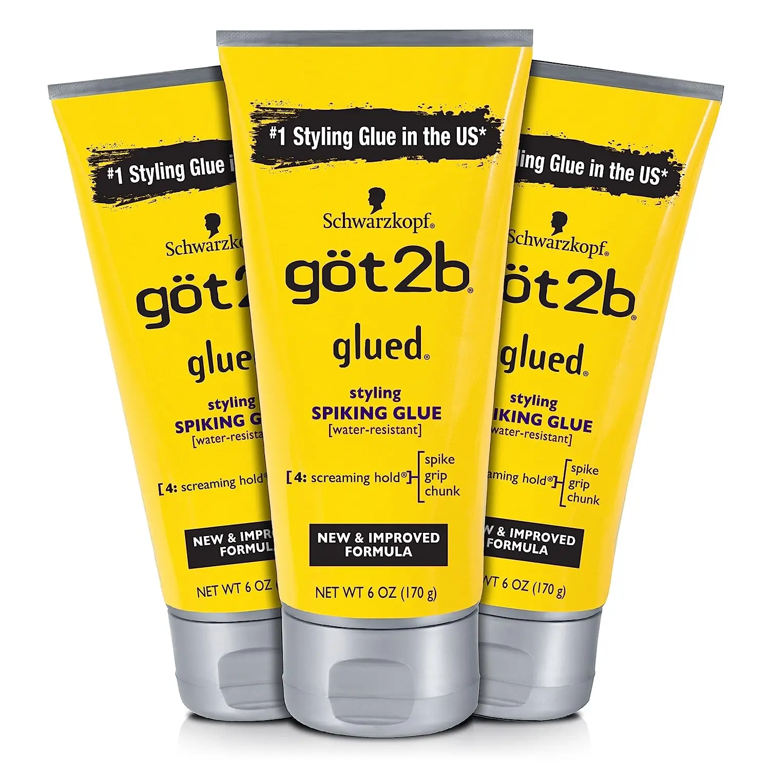 Got2B Glued Spiking Glue Hair Gel Water Resistant Strong Hold for Up to 72 Hours Use for Screaming Hold Spike Grip Chunk 35Gg150