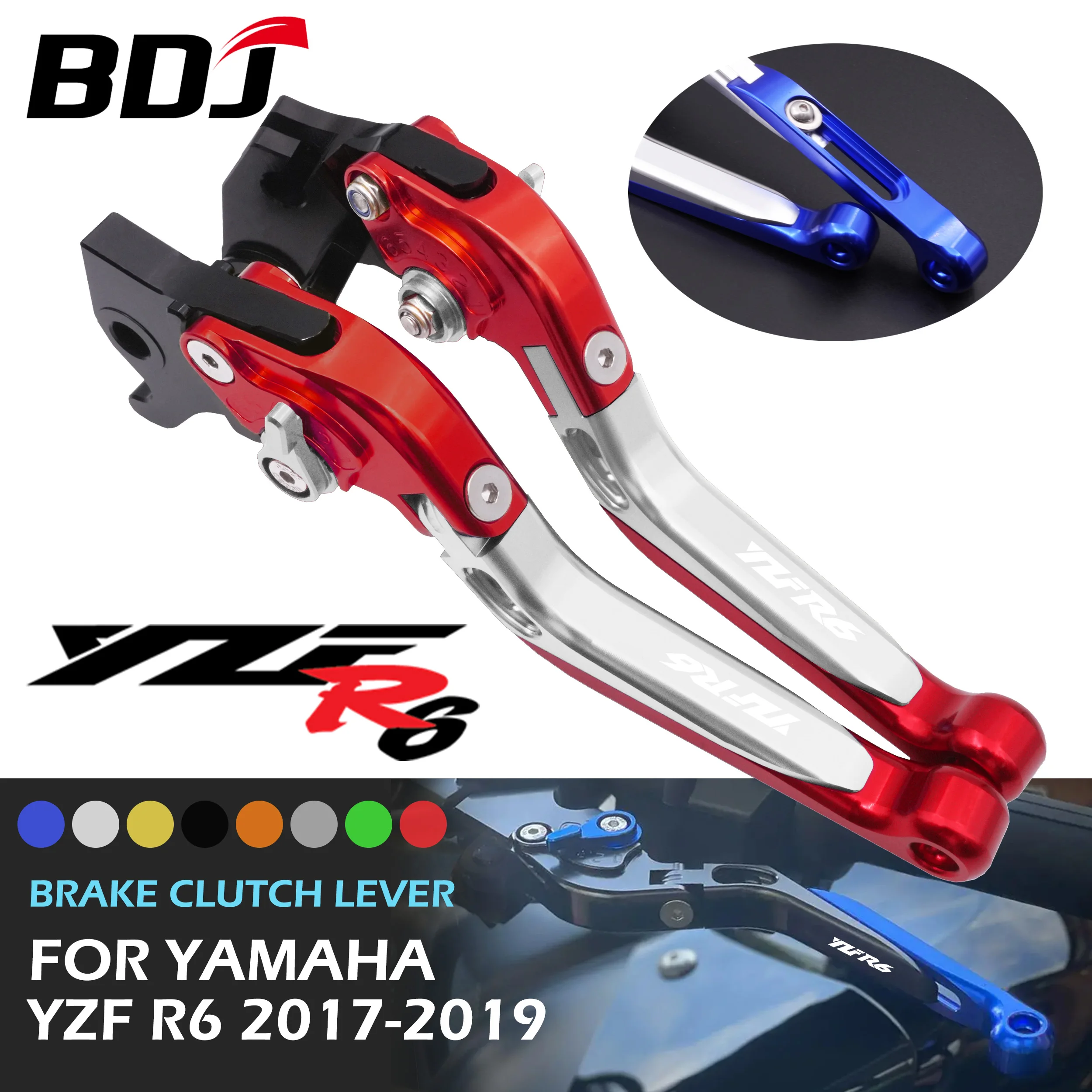 BDJ YZF R6 2019 Motorcycle Brake Clutch Lever Set Brake Lever Adjustable Folding Lever For Yamaha YZF-R6 2017 2018 YZFR6 2019