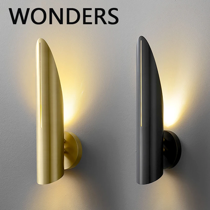 

LED Wall Lamp Nordic Selected Copper Sconces Home Decors for Stairs Balcony Wall Decor lights Gold/Black Bedroom Bedside Lamps