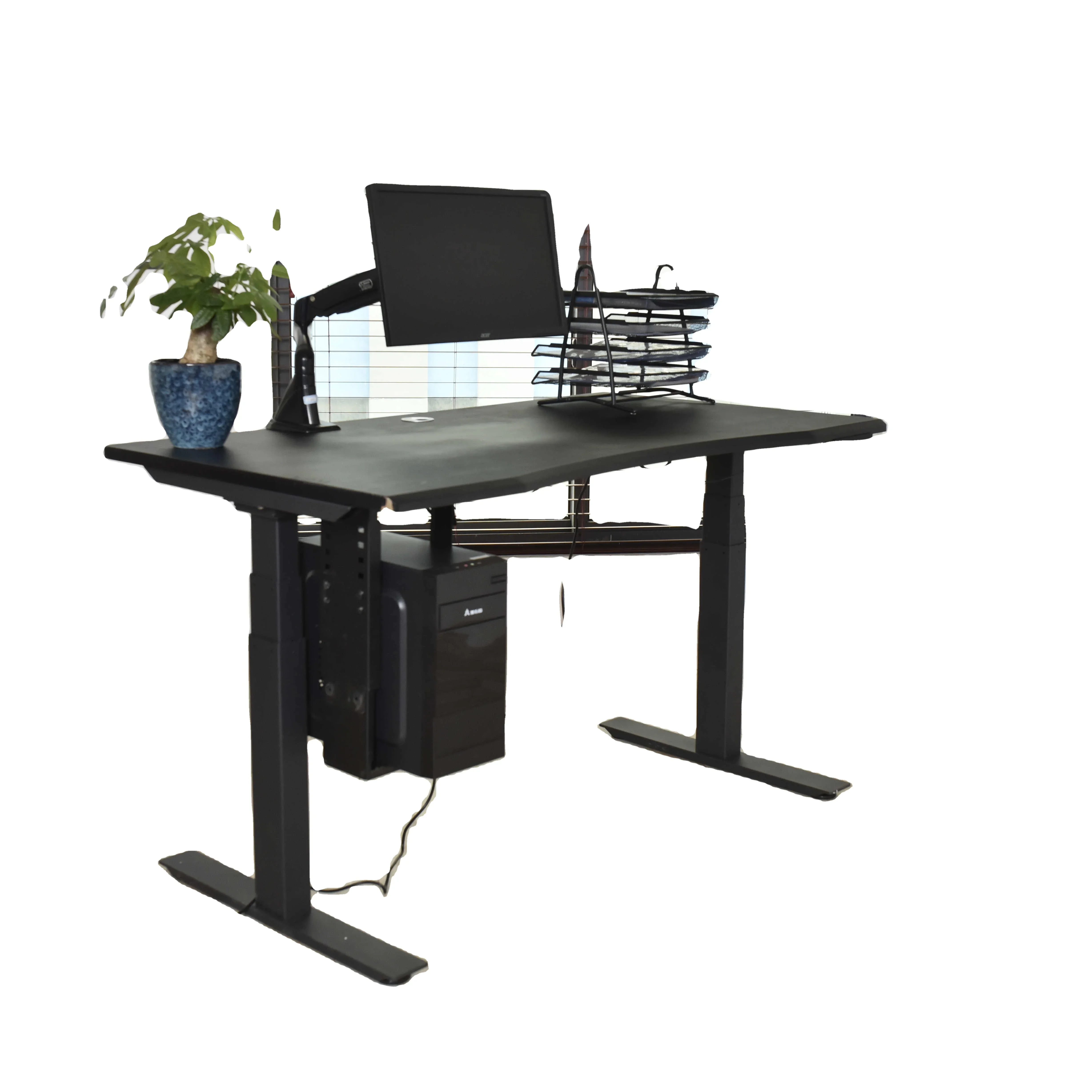 Factory direct sales Height Adjustable Desk Electric Sit Stand Desk  with particle Board Home Office Desks