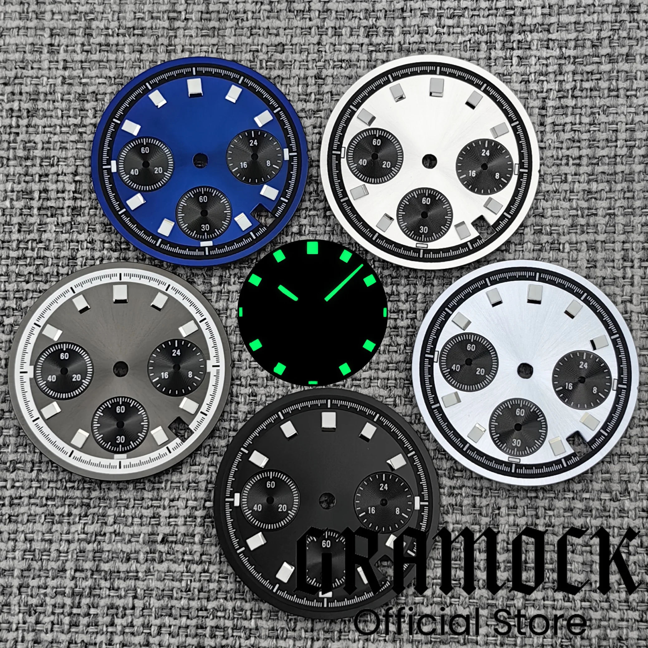 

Gramock 29.6mm VK63 Chronograph Sterile Panda Watch Dial Luminous Index Multifunctional Dive Accessory Fit VK63 VK63A Movement