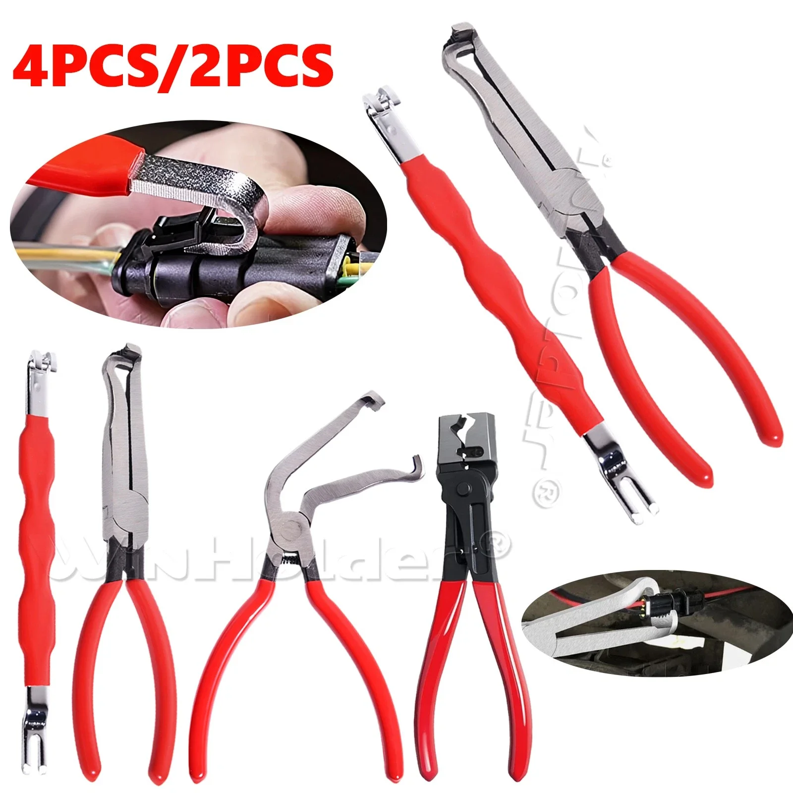 2/4Pcs 60-Degree Electrical Disconnect Pliers For Automotive Connectors & Sensors - Angled Wire Plug Removal Tool Kit