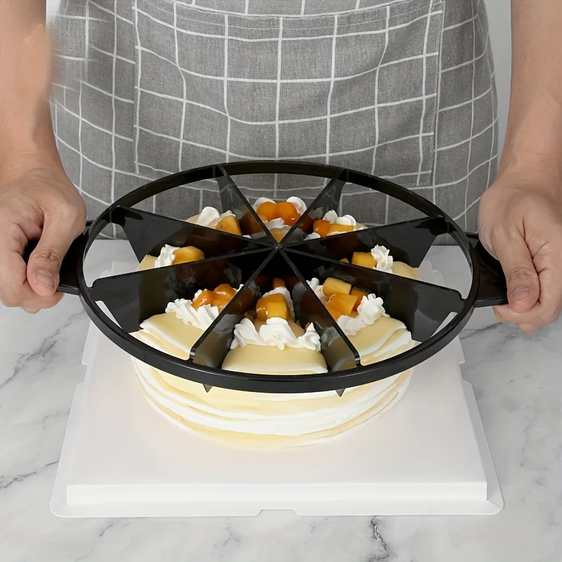 قطعة واحدة من قطاعة الكيك والخادم - قطاعة كيك دائرية، حتى مع 6/8 شفرات مثلثة لآلات الخبز والحلويات والجبن