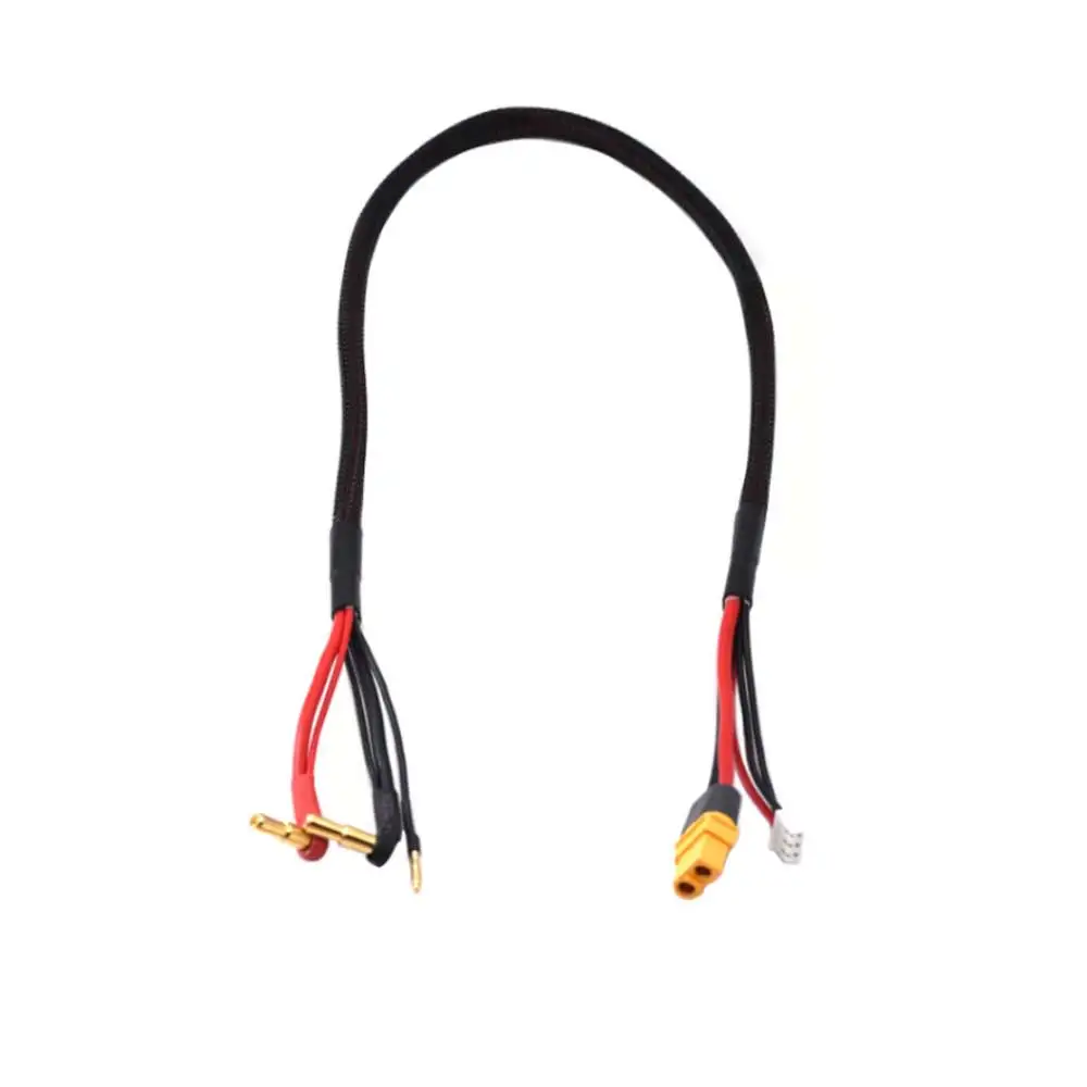 2S XT60 kabel pengisi daya keseimbangan timah 4mm & 5mm steker Multi peluru dengan kawat hitam 12AWG 600MM