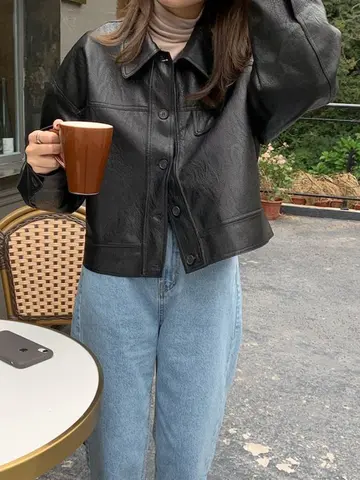 Zoki-Veste de Motard en PU pour Femme, Manteau Vintage à Manches sulf, en Fausse Fourrure, Mode Coréenne Harajuku, Décontracté