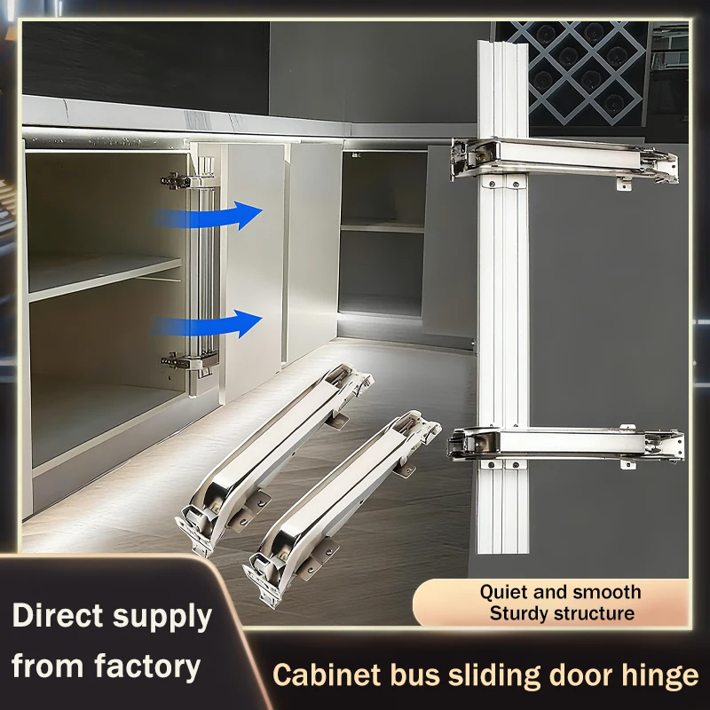 

Pivot Hinge For Corner Cabinet Soft Closing No Track Sliding Door Hardware Fitting Wardrobe Hinge Silent Damping System