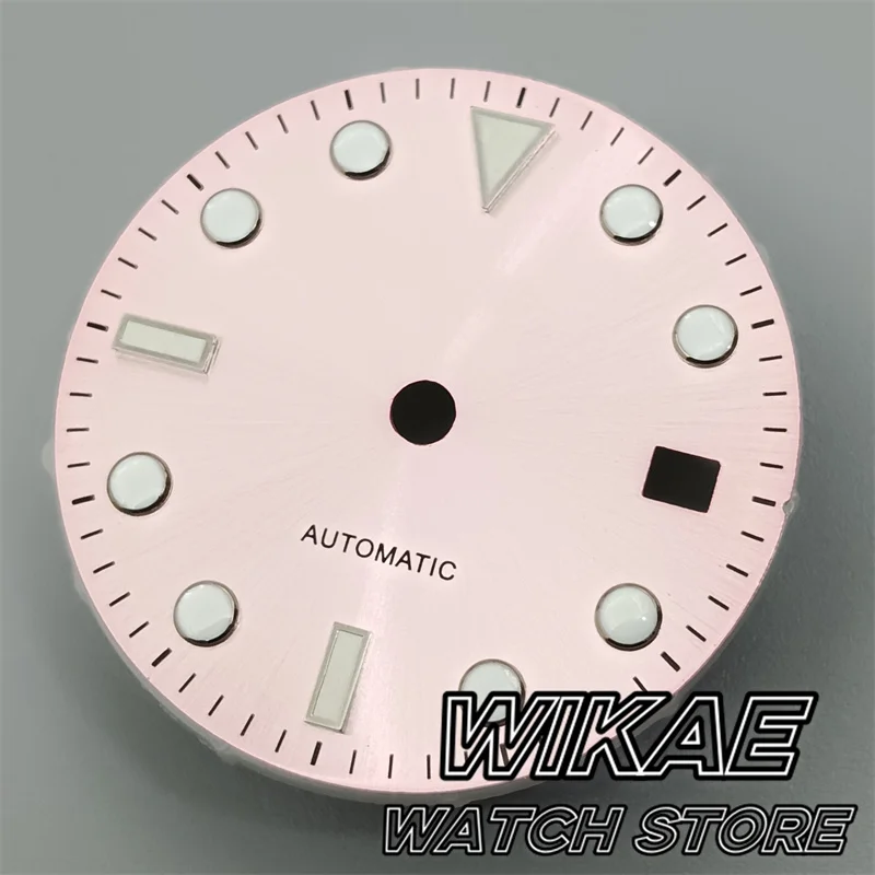 قرص ساعة معقمة مع متعدد الألوان ، مينا شمس ، أسود ، فضي ، ذهبي ، وردي ، مؤشر حافة برتقالية ، ساعة أوتوماتيكية NH35 مناسبة ، حافظة Mod ، 29 صف