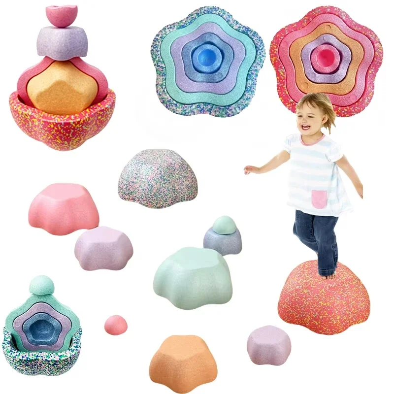 

Kid 5pcs Balance Stepping Rainbow Stone Sports Toys Touch Sensory Integration Training Tactile Sensing Equipment Outdoor Games