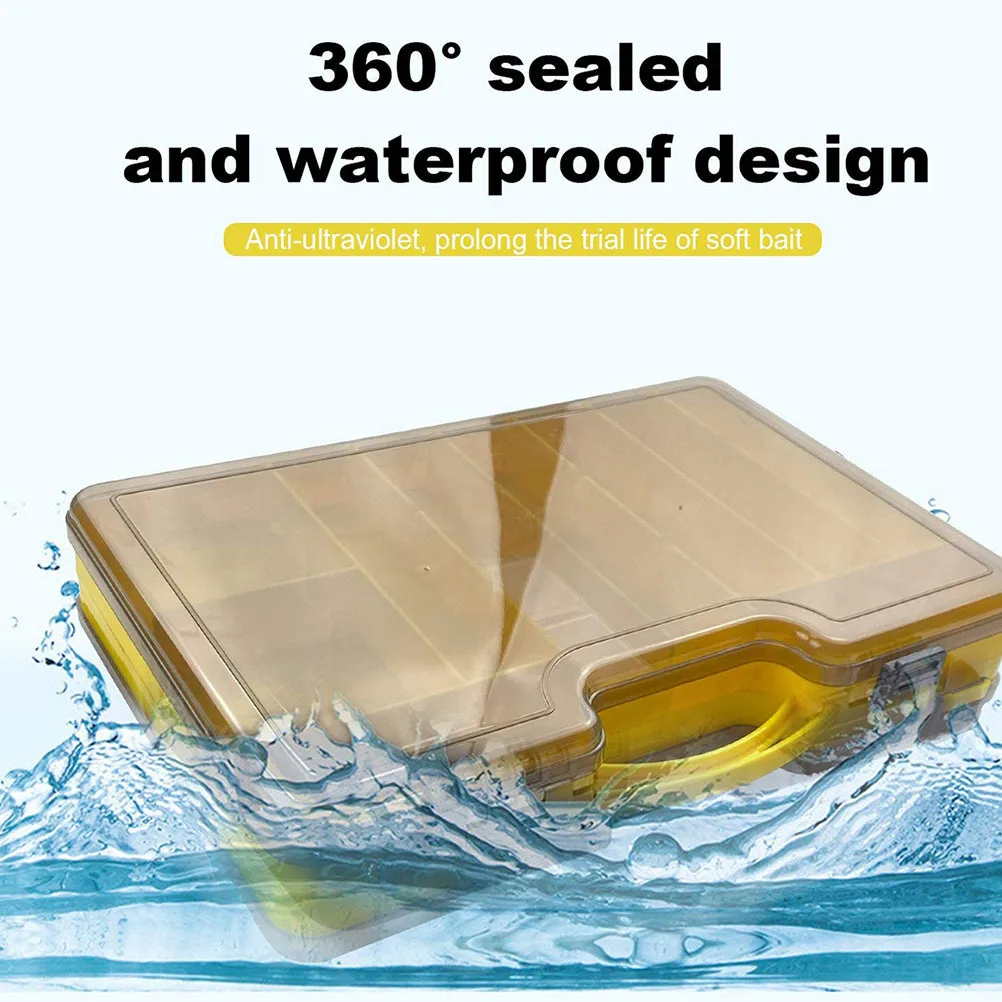 

Fishing Box Double Layer High Quality Plastic Fishing Lures Hooks Storage Organizer Removable Compartments Portable Outdoor Use