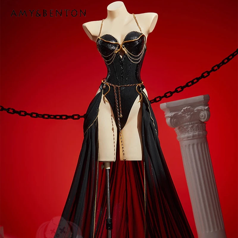 

Gothic Dark Halloween Women's Clothing Original Design 2025 Autumn New Sweet Cool Sexy Hot Girl Tight Black Jumpsuit Sets Ladies