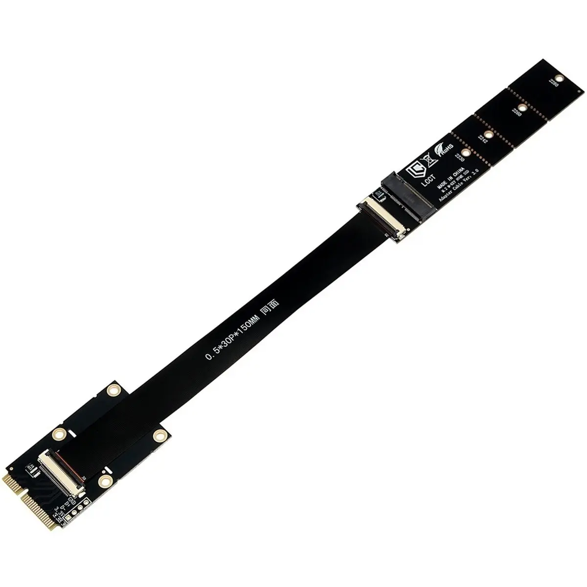 PCI-E to M.2 NVMe Extension Cable PCIE to M.2 NVMe SSD Adapter Card Suitable for 2230 2242 2260 2280 SSD