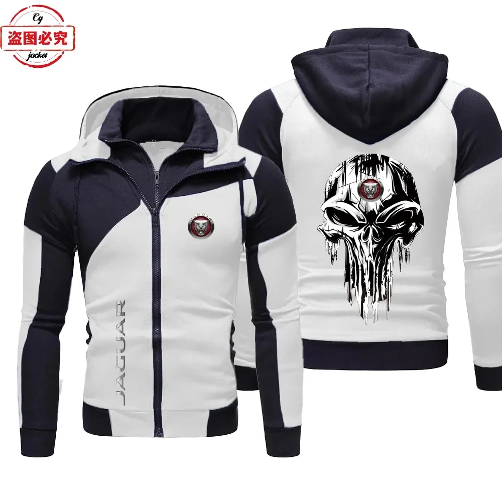 Jaguar logo supercar racing jacket racing suit long sleeve men's top casual zipper hooded sweater group suit