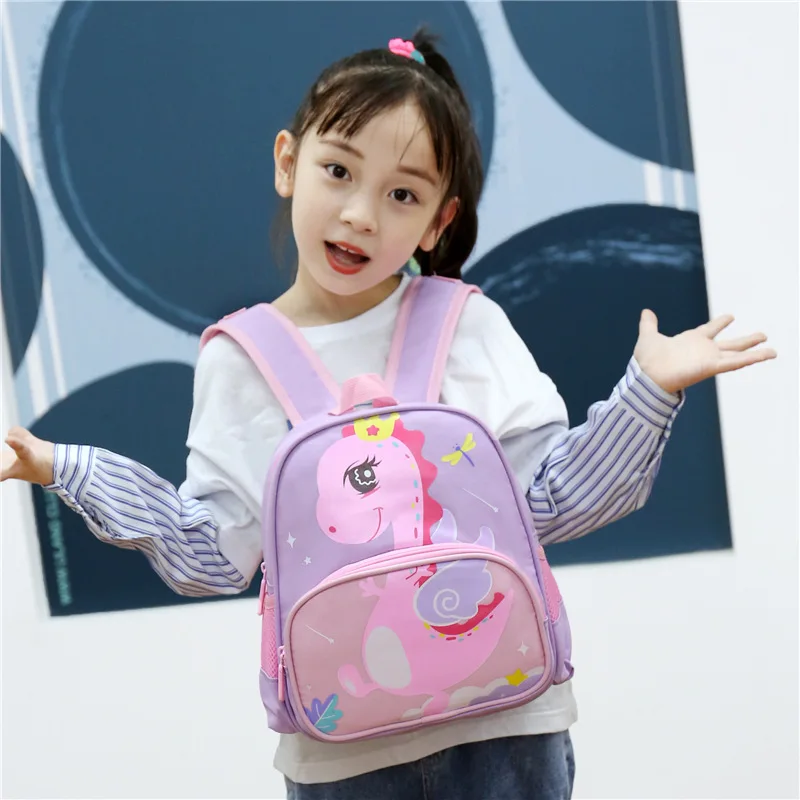 New Fashion Children's Cartoon Lovely Dinosaur Kindergarten Travel Backpacks for 2-6 Years Old Girls and Boys Large Capacity