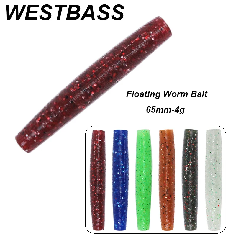 

WESTBASS 2/5 шт., приманки в виде червя с приманкой, 6,5 см-4 г, мягкая палочка, Силиконовые Рыболовные Приманки, резиновые воблеры для джиггинга, рыболовные приманки