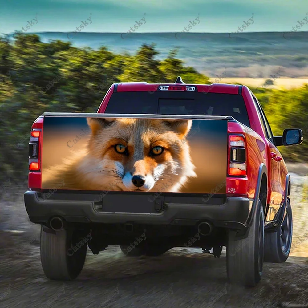 Vinil Wrap Adesivo para Decoração Capô Do Carro, Animal Personalizado, Raposa, Cauda, Tronco, Decalque para SUV, Off-Road Pickup, Inverno