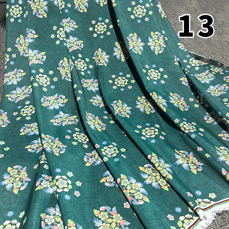 100X150CM Tang Dynasty Ancient Style Group Flower Printing Fabric DIY Sewing Hanfu Dress Stage Costume Crafts Fabric
